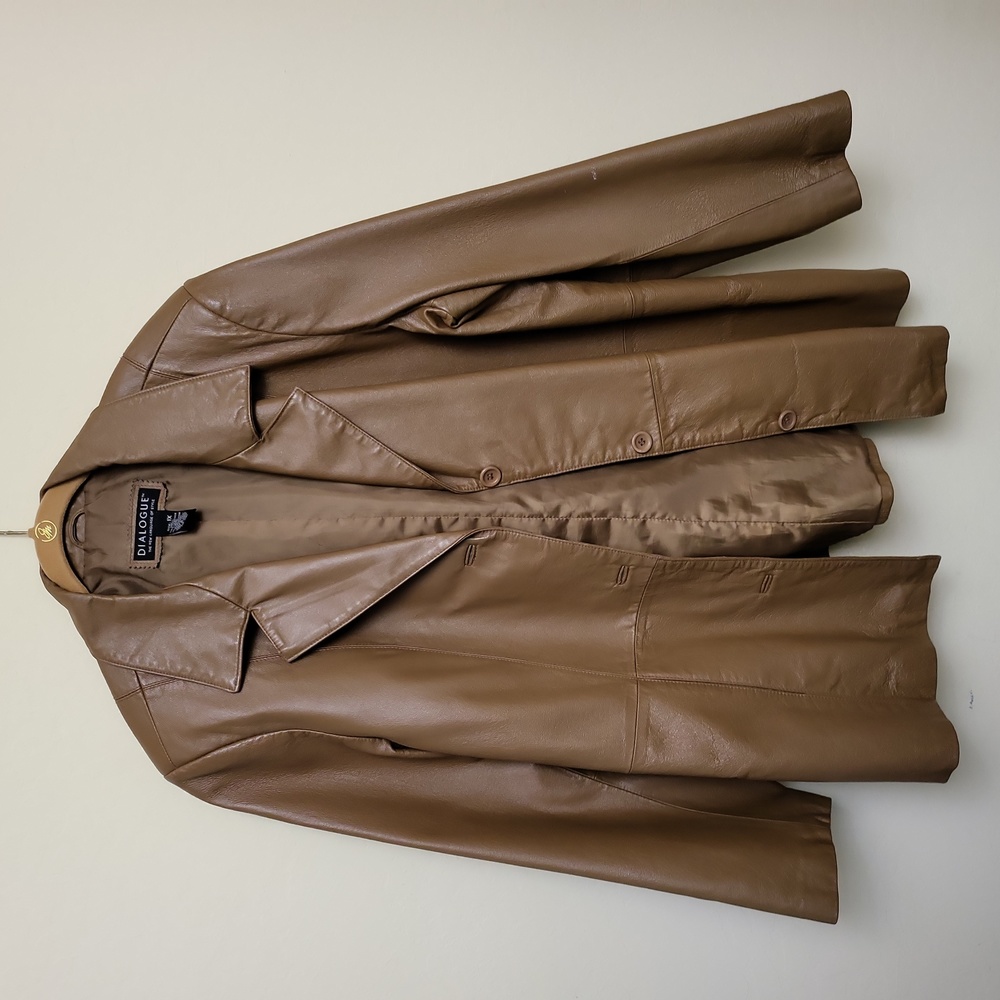Dialogue Button Down Leather Jacket